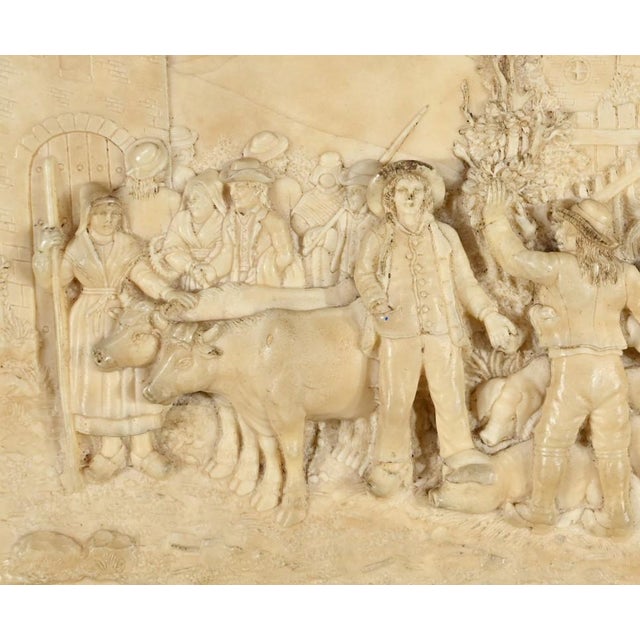Bas-Relief Painting in Petrified Limestone by C. F. Becker, Late 19th Century For Sale - Image 3 of 15