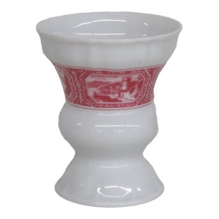Late 20th Century Heinrich Germany Rüdesheimer Kaffee Porcelain Goblet Vase Mug Castle Motif For Sale