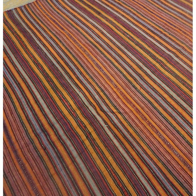 Mid-Century Modern 1950s Geometric Mid Century Vintage Turkish Decorative Kilim Handwoven Rug For Sale - Image 3 of 6
