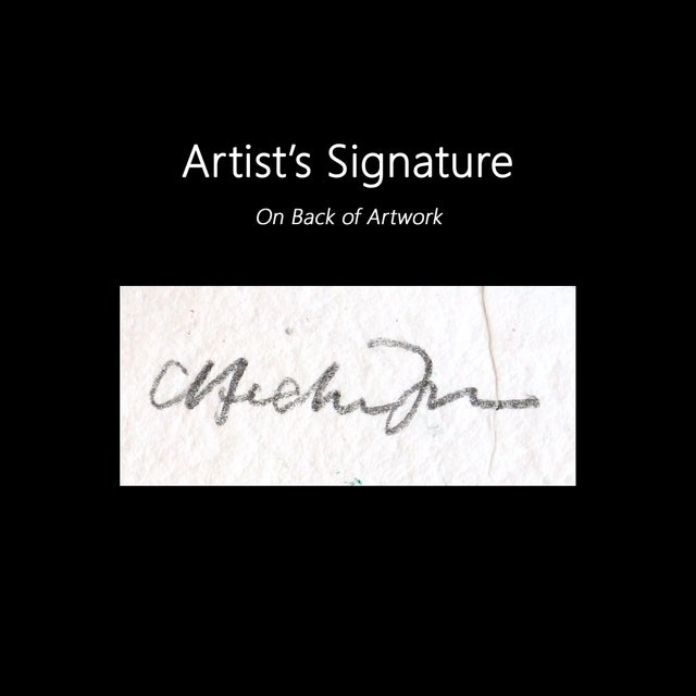 Twilight Above the Trees - Colorful Landscape Oil Painting on Paper Original Artwork by Michaela Jean For Sale In Los Angeles - Image 6 of 6