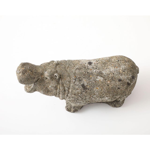 Composite Stone Hippopotamus Garden Ornament, English 20th Century For Sale - Image 10 of 11