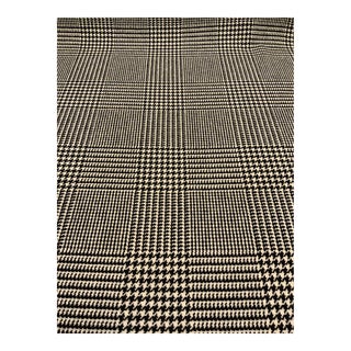 Ralph Lauren: Wessex Glen Black and White Houndstooth Wool Plaid Designer Fabric - 6 Yards For Sale