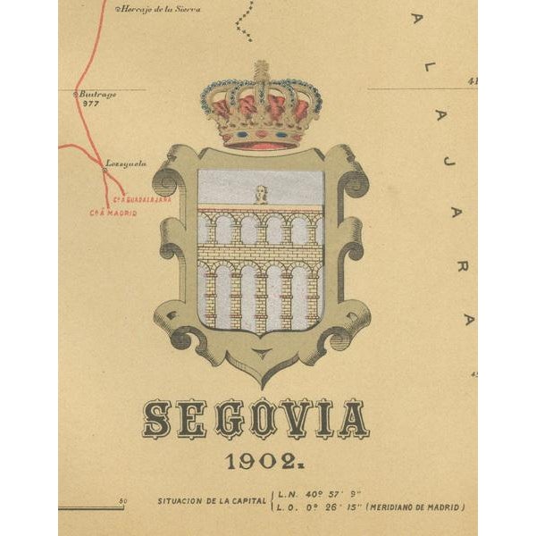 1900 - 1909 Topographical and Administrative Cartography of Segovia in Spain, 1902 For Sale - Image 5 of 6