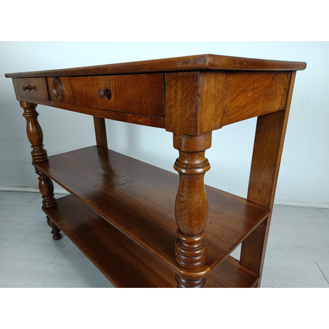 Walnut Etagère Console Table For Sale - Image 16 of 18