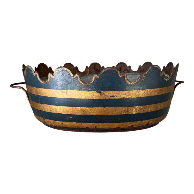 Antique Early 19th Century French Tole Monteith or Jardiniere Cachepot For Sale