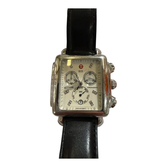 Michele Deco Diamond Dial Stainless Steal Ladies Watch Mw06z00a0040 0.05 CTTW For Sale
