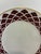 An elegant set of 8 vintage finds Pickard Fine China salad plates, each adorned with a rich burgundy scalloped fan border...