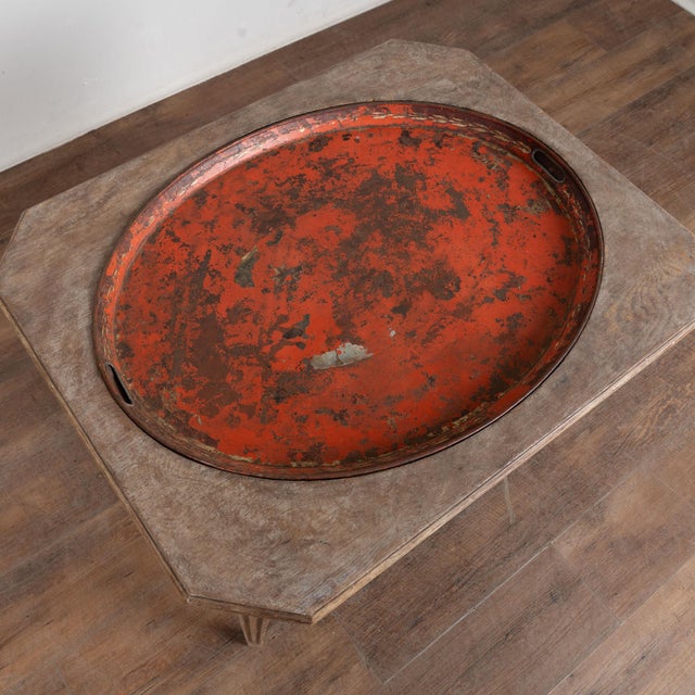 Late 19th Century Gustavian Style Gray Painted Tray Top Side Table For Sale - Image 4 of 14