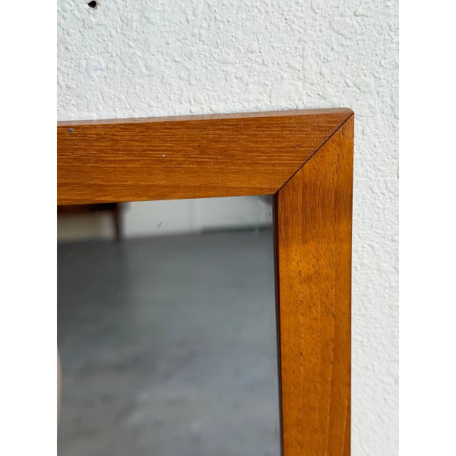 Mid-Century Modern Vintage Danish Teak Wall Mirror – Mid Century Modern Rectangular Mirror 1960s Scandinavian Design For Sale - Image 3 of 6