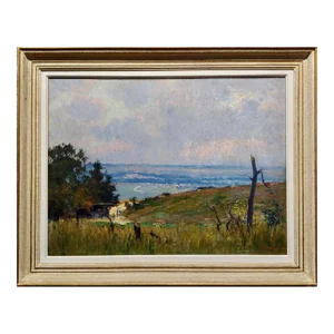 Narcise Guilbert -1917 French Country Side Landscape in Verdun-Oil Painting
