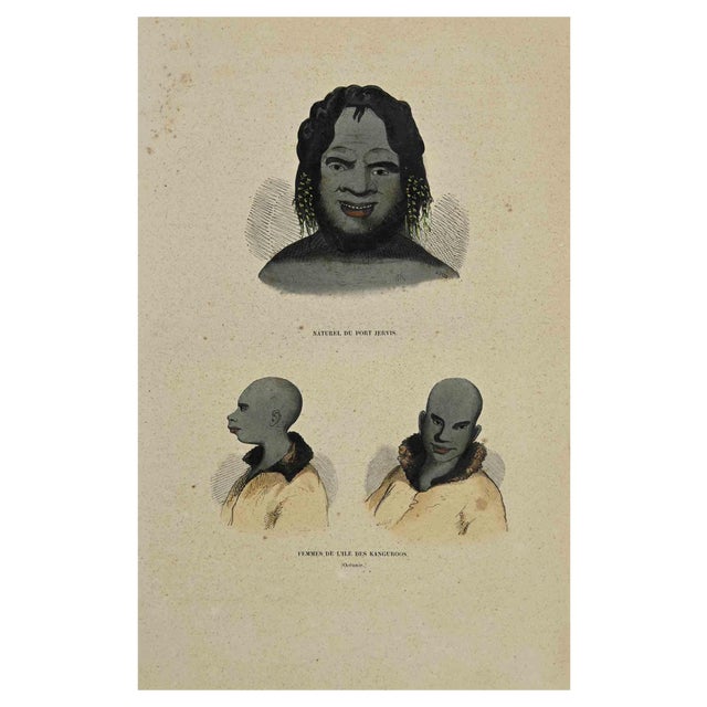 Auguste Wahlen, Femmes de l'ile des Kanguroos, Lithograph, 1844 For Sale