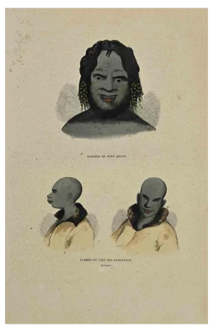 Auguste Wahlen, Femmes de l'ile des Kanguroos, Lithograph, 1844
