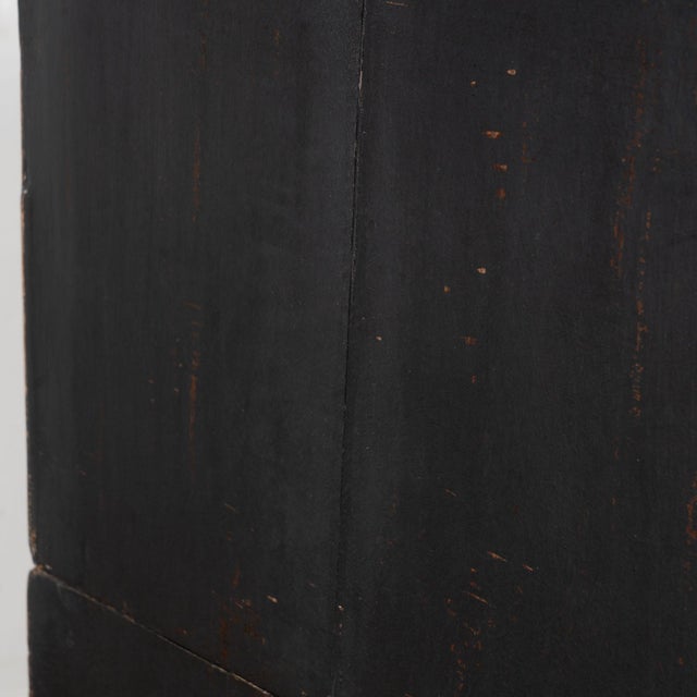 Early 19th Century Black Rococo Large Oak Chest of Four Drawers, Denmark For Sale - Image 11 of 15