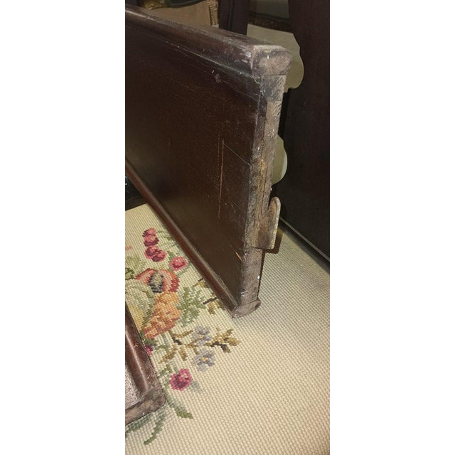 Mid 20th Century Solid Walnut Full Size Bed Frame Set For Sale - Image 12 of 13