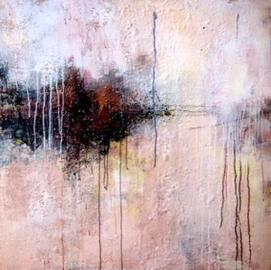 "Beckoning" Contemporary Modernist Abstract Mixed-Media Painting