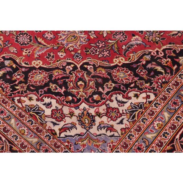 Rustic Rustic Persian Red/Black Wool Rug - 9'5'' X 13'1'' For Sale - Image 3 of 10