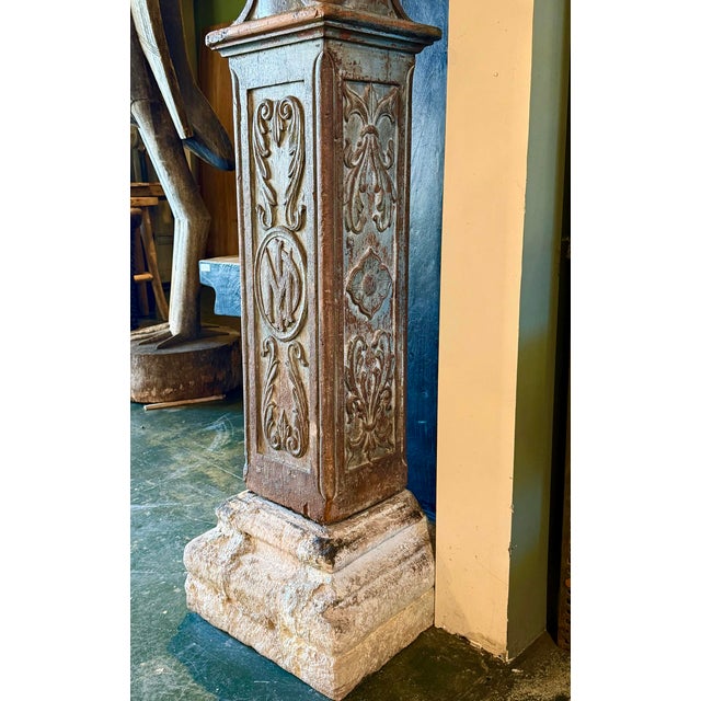 Wood Pair of Antique Teak Wood Indian Columns For Sale - Image 7 of 11