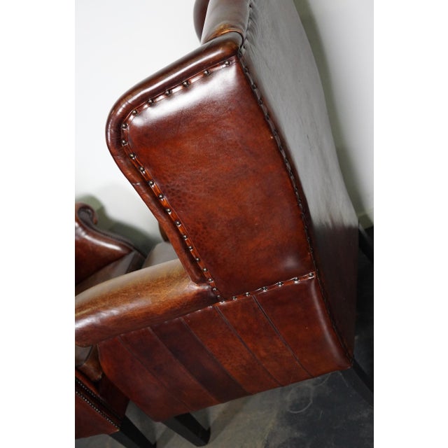 Vintage Dutch Cognac Leather Club Chairs, the Netherlands, Set of 2 For Sale - Image 15 of 18