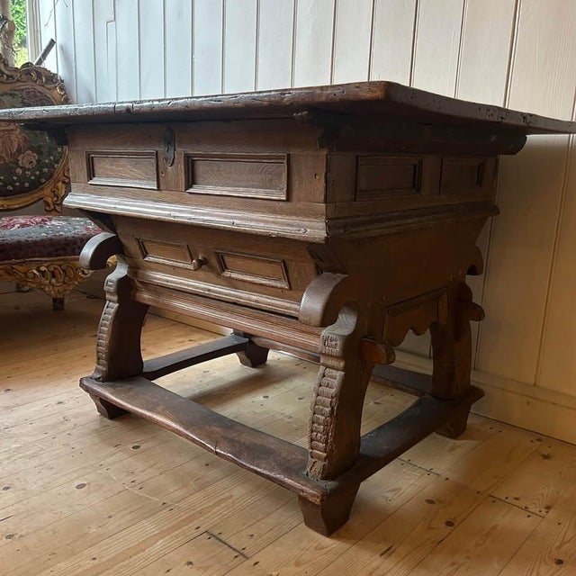 Antique Dutch Oak Peg Jointed Pay Table, 1780 For Sale - Image 6 of 11
