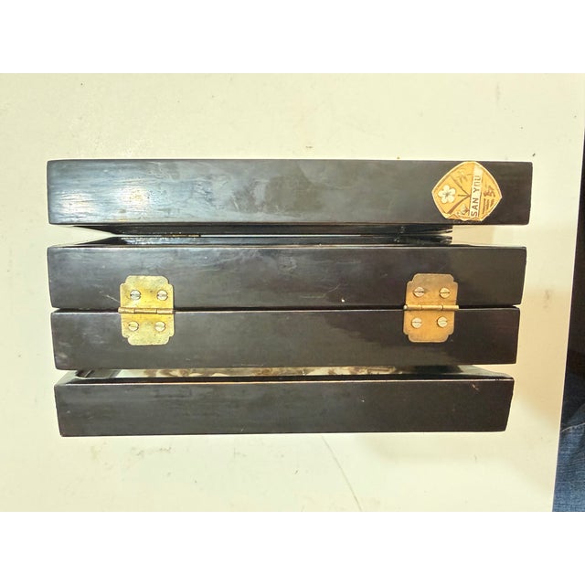 Beige Mid 20th Century Chinese San You Cork Carving Four\-Panel Tabletop Screen** For Sale - Image 8 of 11