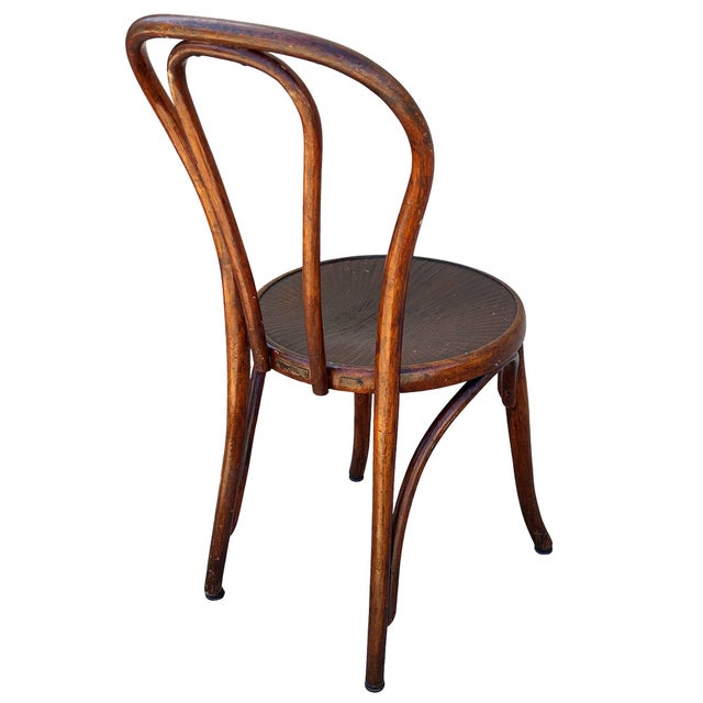 Early 20th Century Vienna Secession Cherry Bent Oak & Pressed Wood Side Chairby Jacob & Josef Kohn For Sale - Image 4 of 14