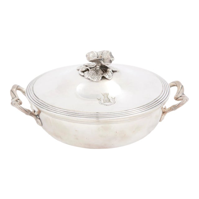 Vintage French Silverplate Covered Dish For Sale