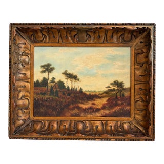 Antique Original 19th Century English School Pastoral Landscape, Signed, Framed For Sale