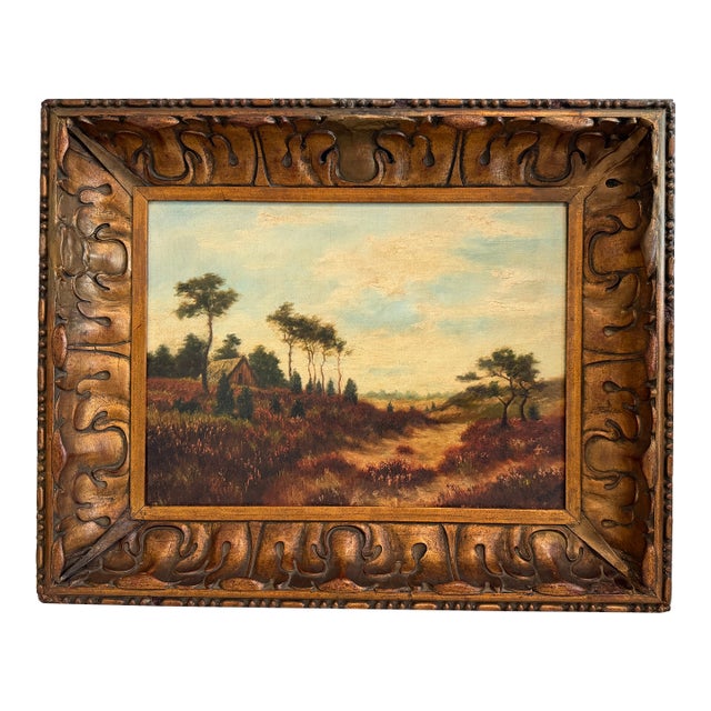 Antique Original 19th Century English School Pastoral Landscape, Signed, Framed For Sale