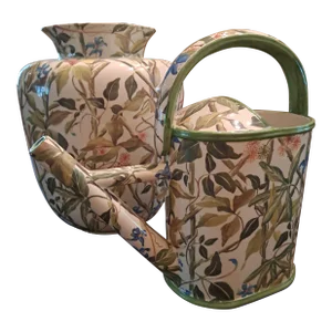 Italian Floral Watering Can and Vase/Vintage