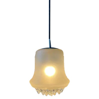 Mid-Century Frosted Glass Hanging Lamp from Peill & Putzler For Sale