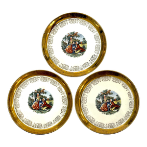 Mid 20th Century Sabin 22 Carat Crest-O-Gold Salad Plates - Set of 3