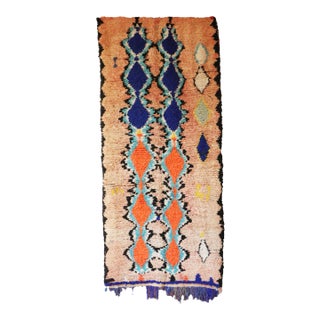 Mid-Century Modern 4x10 Ft Vintage Moroccan Rug For Sale