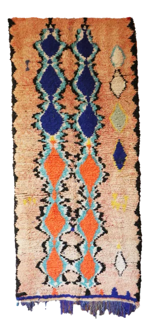 Mid-Century Modern 4x10 Ft Vintage Moroccan Rug