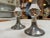 Introducing a Pair of 2 Vintage Italian Candlesticks from the 1960s, a harmonious fusion of silver and crystal glass....