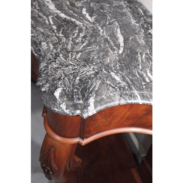 Serpentine Console of Mahogany with Marble Top For Sale - Image 4 of 10