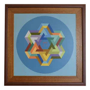 Yaakov Kaszemacher, Geometric Composition, Acrylic on Paper Mounted on Wood, 1980s