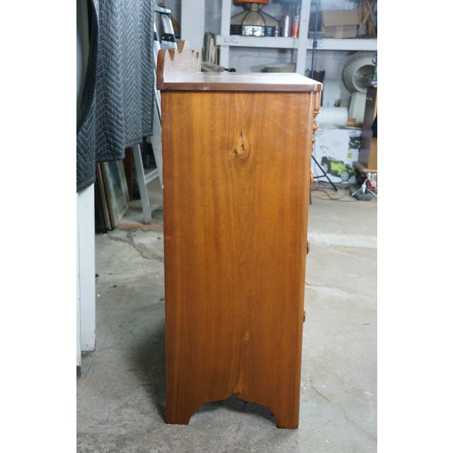 Antique American Victorian Empire Style Walnut Chest of Drawers Dresser 42" For Sale - Image 12 of 18