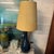 A Pair of Mid Century Modern Blue Glazed Ceramic Table Lamps With Original Fiberglass Shades by Lotte and Gunnar Bostlund, Unmarked For Sale - Image 12 of 12
