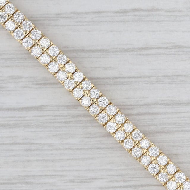 Metal 2ctw Diamond Tennis Omega Chain Bracelet 18k Yellow Gold 6.5" 5mm For Sale - Image 7 of 8