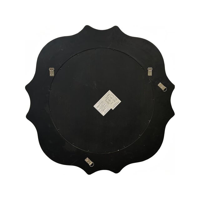 Plastic Ethan Round Scalloped Mirror Green For Sale - Image 7 of 10