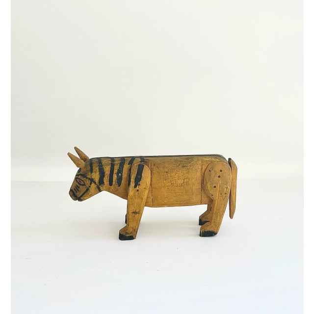 Hand made wooden tiger from Guatemala. Rustic and rough-hewn. Made in the 1990s.