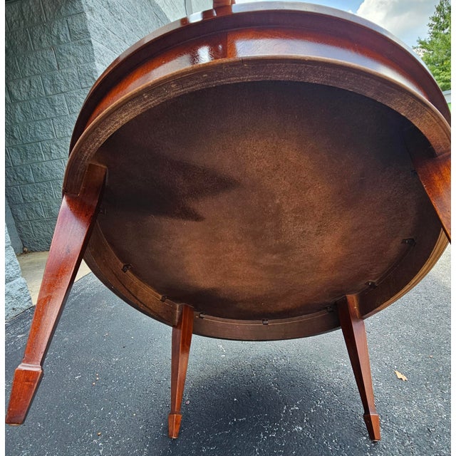 Hekman Copley Place Mahogany and Yew Inlaid Oval Coffee Table For Sale - Image 11 of 12