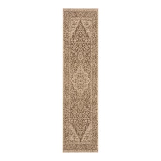 Marina Indoor Outdoor Rug Beige & Cream 2'x8' For Sale
