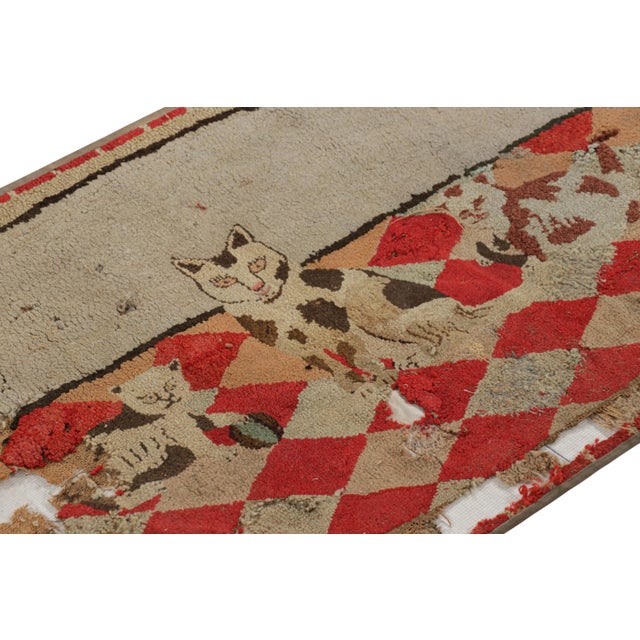 Handmade in wool and originating circa 1920-1930, this 2x4 rug is a rare and exciting new curation in Rug & Kilim’s...