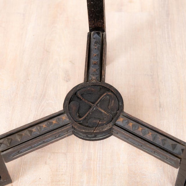Wood Stained and Carved Wooden Side Table from Benjamin Gomez, 1920s For Sale - Image 7 of 9