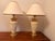 Art Deco Neoclassical Style Brass Drape Table Lamps a Pair For Sale - Image 3 of 12