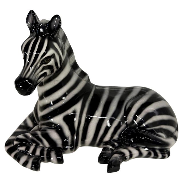 Glazed Ceramic Zebra Sculpture, Bassano, 2000s For Sale - Image 10 of 10