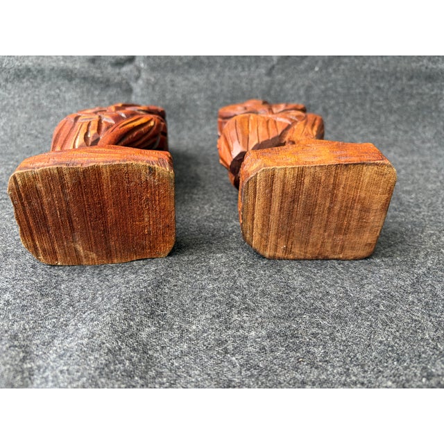 Vintage Carved MC Wooden Owls a Pair For Sale - Image 13 of 13