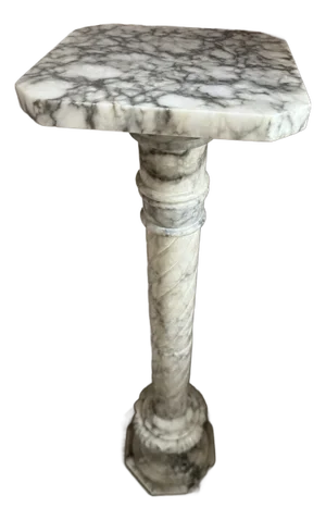 Vintage Marble Alabaster Column Pedestal