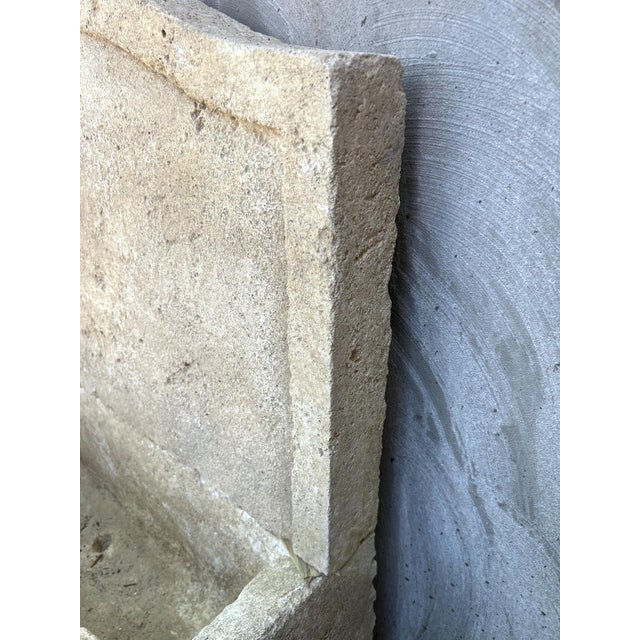 Charleval 2-Piece Limestone Wall Fountain From Provence, France For Sale - Image 9 of 14